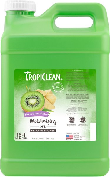 TropiClean Kiwi & Cocoa Butter Dog & Cat Conditioner, 2.5-gal bottle, bundle of 2 slide 1 of 9