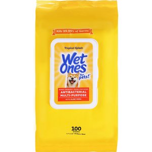 Wet Ones Anti Bacterial Multi-Purpose Tropical Splash Scent Dog Wipes, 200 count