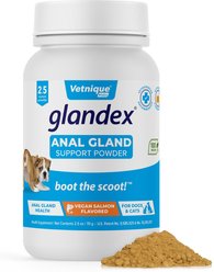 Vetnique Labs Glandex Anal Gland & Probiotic Salmon Flavored Pumpkin Fiber & Digestive Vegan Powder Supplement for Dogs & Cats, 2.5-oz bottle