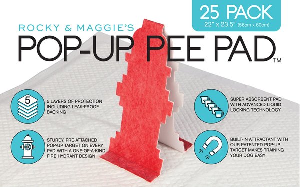 Rocky & Maggie's Pop-Up Dog Pee Pads, 25 count slide 1 of 5