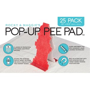 Rocky and Maggie's Pop-Up Dog Pee Pads, 25 count