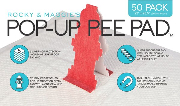 Rocky & Maggie's Pop-Up Dog Pee Pads, 50 count slide 1 of 5