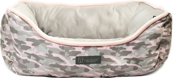 Nandog Reversible Design Camu Cat & Dog Bed, Pink slide 1 of 3