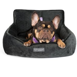 Nandog Quilted Micro-Plush Dog Car Seat Bed, Dark Gray, Medium