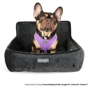 Nandog Quilted Micro-Plush Dog Car Seat Bed, Dark Gray, Medium