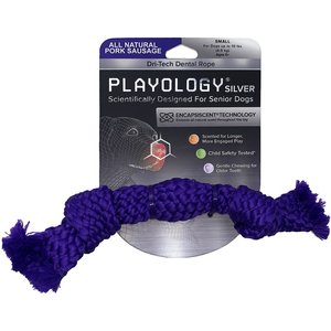 Playology All Natural Pork Sausage Scented Dri-Tech Dental Rope Dog Toy, Small