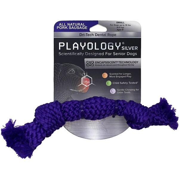Playology Pork Sausage Scented Dri-Tech Dental Rope Dog Toy