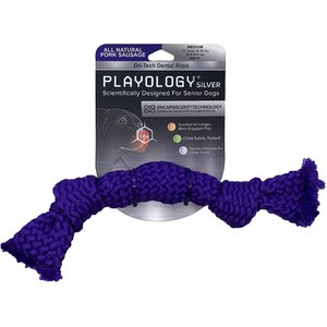 Playology All Natural Pork Sausage Scented Dri-Tech Dental Rope Dog Toy, Medium
