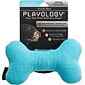 Playology All Natural Peanut Butter Scented Plush Squeaky Bone Dog Toy, Medium