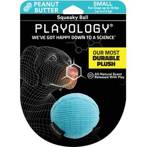 Playology Peanut Butter Scented Squeaky Chew Ball Dog Toy