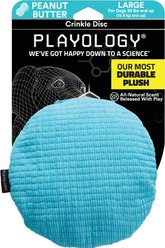 Playology All Natural Peanut Butter Scented Plush Crinkle Disc Dog Toy