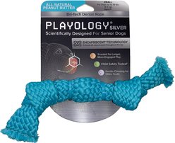 Playology All Natural Peanut Butter Scented Dri-Tech Dental Rope Dog Toy, Small