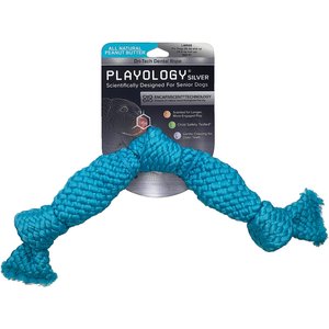 Playology All Natural Peanut Butter Scented Dri-Tech Dental Rope Dog Toy, Large