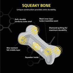Playology All Natural Beef Scented Plush Squeaky Bone Dog Toy, Medium slide 2 of 3