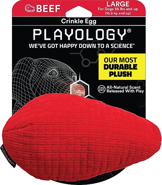 Playology Plush Egg Beef Scented Dog Toy