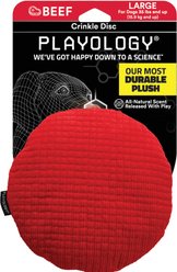 Playology All Natural Beef Scented Plush Crinkle Disc Dog Toy