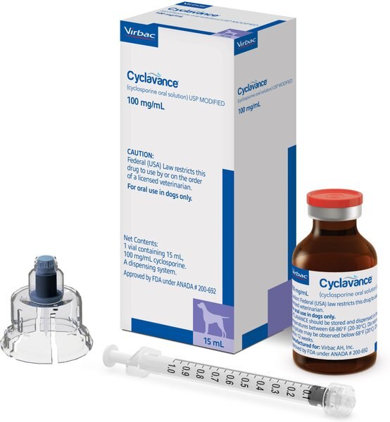 Cyclavance (cyclosporine oral solution) for Dogs, 100-mg/mL, 15-mL slide 1 of 2
