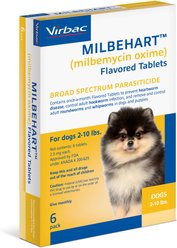 Milbehart Flavored Tablets for Dogs, 2-10 lbs, 6 Flavored Tablets (6-mos. supply) slide 2 of 3
