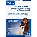 Milbehart Flavored Tablets for Dogs, 11-25 lbs, & Cats, 1.5-6 lbs, (Blue Box), 6 Flavored Tablets (6-mos. supply)