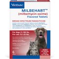 Milbehart Flavored Tablets for Dogs, 51-100 lbs, & Cats, 12-25 lbs, 6 Flavored Tablets (6-mos. supply)
