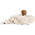 Best Friends by Sheri The Original Calming Donut Cat & Dog Bed & Throw Blanket, Oyster, Medium
