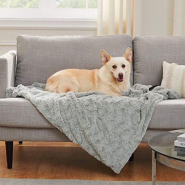 Best Friends by Sheri Calming Lux Fur Cat & Dog Blanket, Gray slide 1 of 3