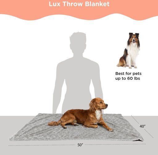 Best Friends by Sheri Calming Lux Fur Cat & Dog Blanket, Gray