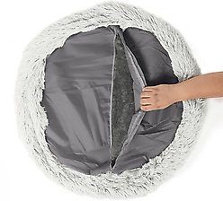 Best Friends by Sheri The Original Calming Donut Cat & Dog Bed Replacement Cover, Frost, Large 