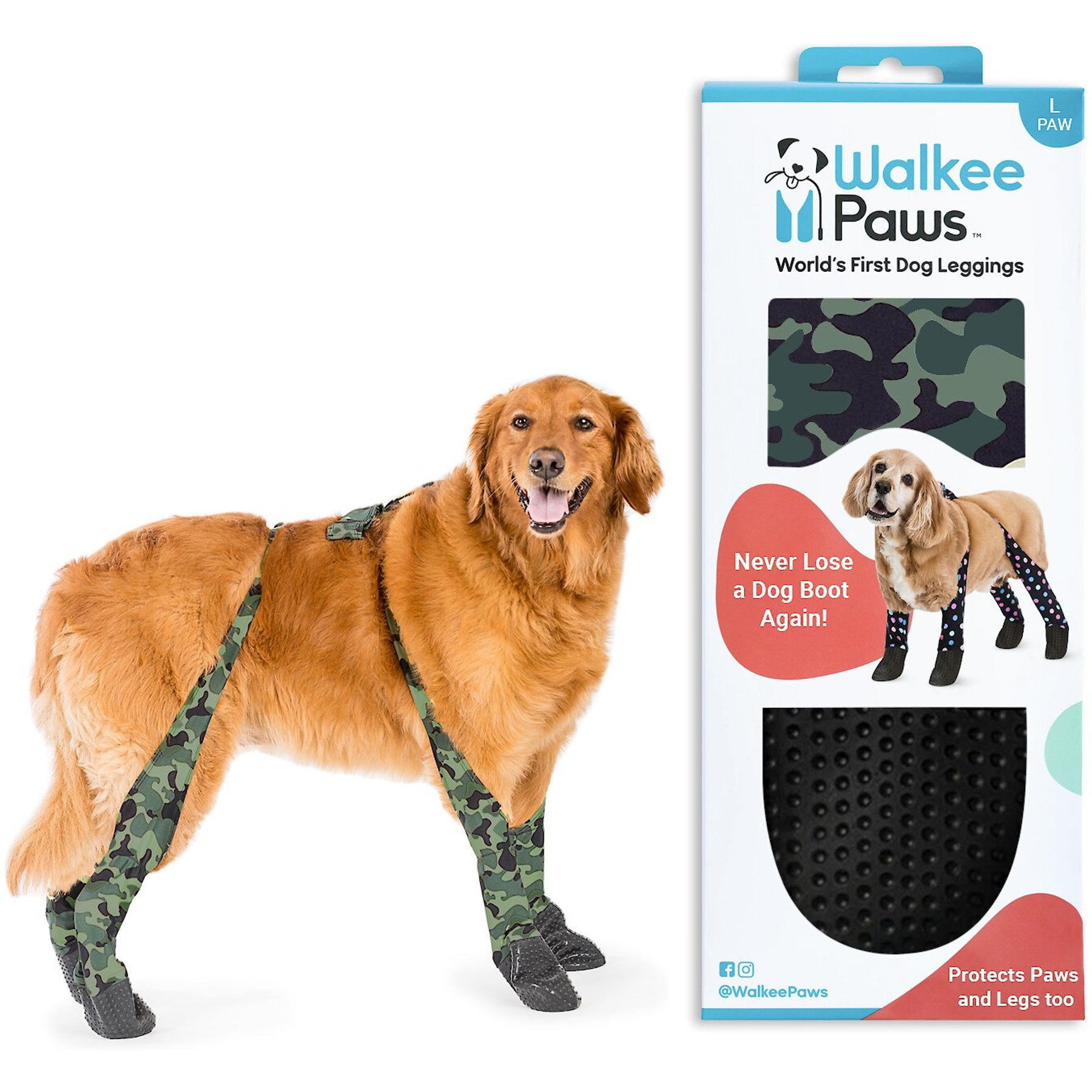 WALKEE PAWS Dog Boot Leggings, Camo, Large - Chewy.com