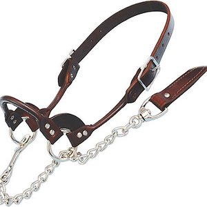 Sullivan Supply Classic Leather Rolled Nose Show Farm Animal Halter, Brown, 1,100-1,500-lbs