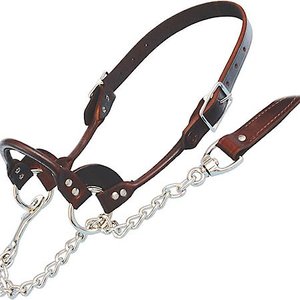 Sullivan Supply Classic Leather Rolled Nose Show Farm Animal Halter, Brown, 1,500-1,850-lbs