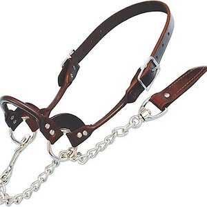 Sullivan Supply Classic Leather Rolled Nose Show Farm Animal Halter, Brown, 1,850-lbs & up