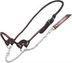 Sullivan Supply Streamline Leather Rolled Nose Show Farm Animal Halter, Brown, X-Small