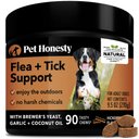 PetHonesty Flea & Tick Defense Bacon Soft Chew Flea & Tick Repellent Supplement for Dogs, 90 count