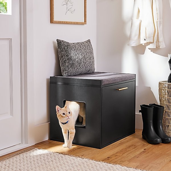 FRISCO Drop Down Door Bench Cat Litter Box Cover