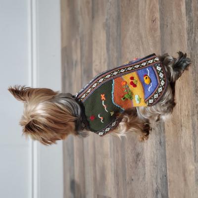 Show full view: Peruvian Accent Dog Sweater, Military Green, X0 slide 2 of 10