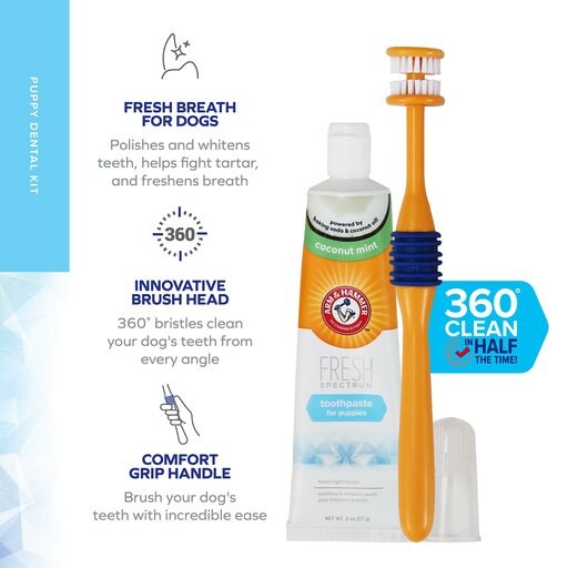 Arm & Hammer Products Fresh Spectrum 360 Coconut Mint Flavored Puppy Dental Kit