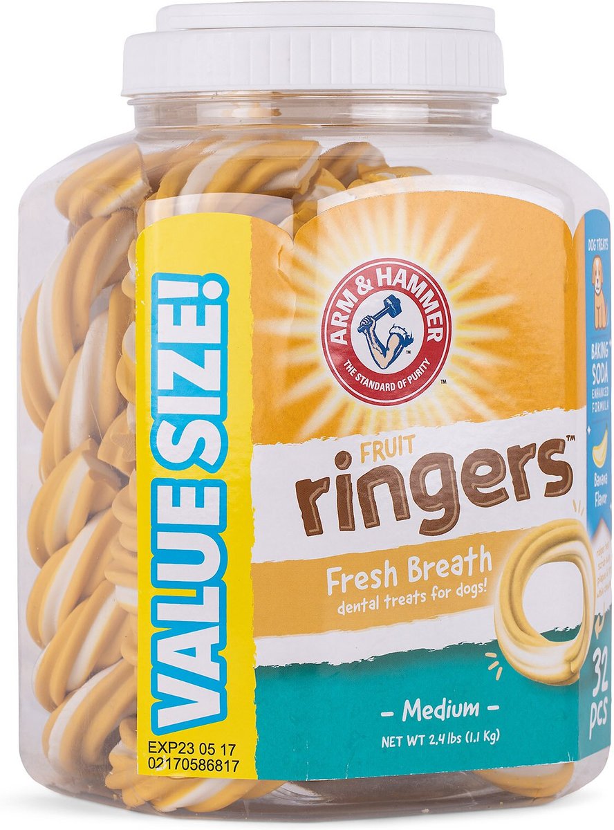ARM & HAMMER Fruit Ringers Fresh Breath Medium Banana Flavor Dog Dental