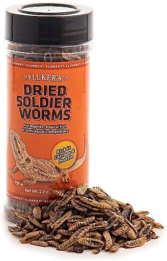 Fluker's Dried Soldierworms Reptile Food, 2.2-oz bag