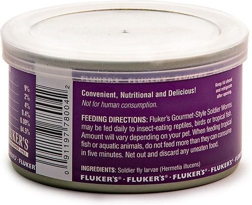 Fluker's Gourmet Canned Soldierworms Reptile Food, 1.2-oz bag