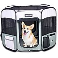 Jespet Soft-Sided Dog & Cat Playpen, Shale Green, 45-in