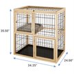 FRISCO Collapsible Wood & Wire Cat Cage Playpen - 2 Level - Chewy.com