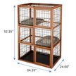 FRISCO Collapsible Wood & Wire Cat Cage Playpen - 3 Level, 3-Levels ...