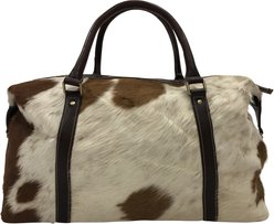 Huntley Equestrian Leather Travel Carry-on Shoulder Bag, Brown slide 2 of 6