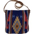 Huntley Equestrian Blue Navajo Southwestern Aztec Print Shoulder Handbag, Blue