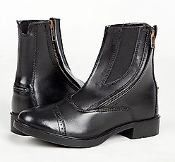 Huntley Equestrian Daisy Clipper Children's Side Zipper Leather Horse Riding Boots, Size 5