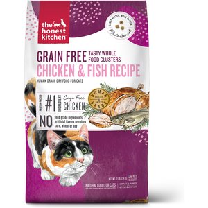 The Honest Kitchen Whole Food Clusters Grain-Free Chicken & Fish Dry Cat Food, 10-lb