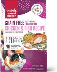 The Honest Kitchen Whole Food Clusters Grain-Free Chicken & Fish Dry Cat Food, 4-lb