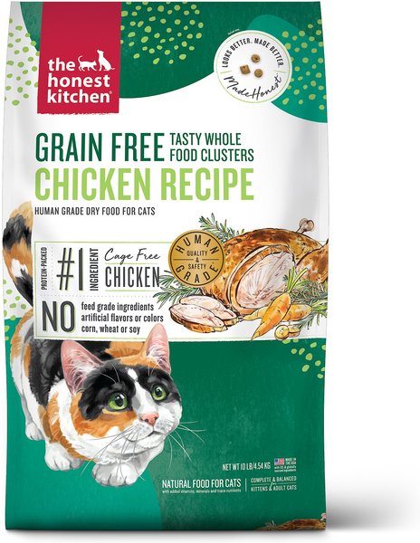 The Honest Kitchen Whole Food Clusters Grain-Free Chicken Dry Cat Food, 10-lb slide 1 of 7