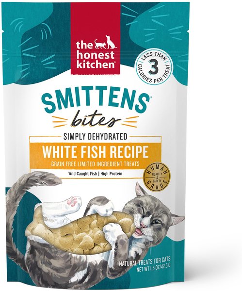 The Honest Kitchen Smittens Bites Heart-Shaped White Fish Cat Treats, 1.5-oz slide 1 of 4